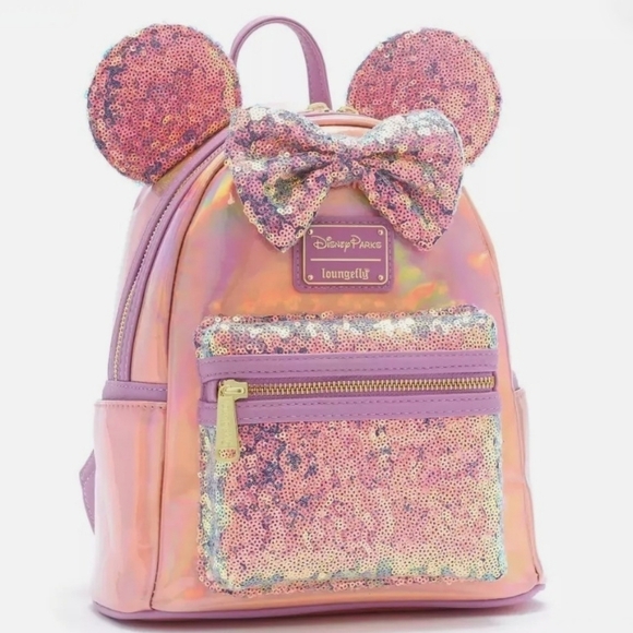 Loungefly Pink EARidescent Iridescent Disney Parks 50th Anniversary Backpack - Picture 7 of 7